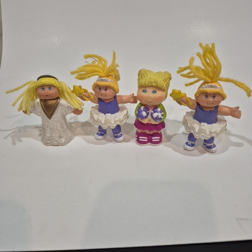 Vtg 94 Cabbage Patch Kids Happy Meal Toy Doll Figures Lot Of 4 1 Is missing hair